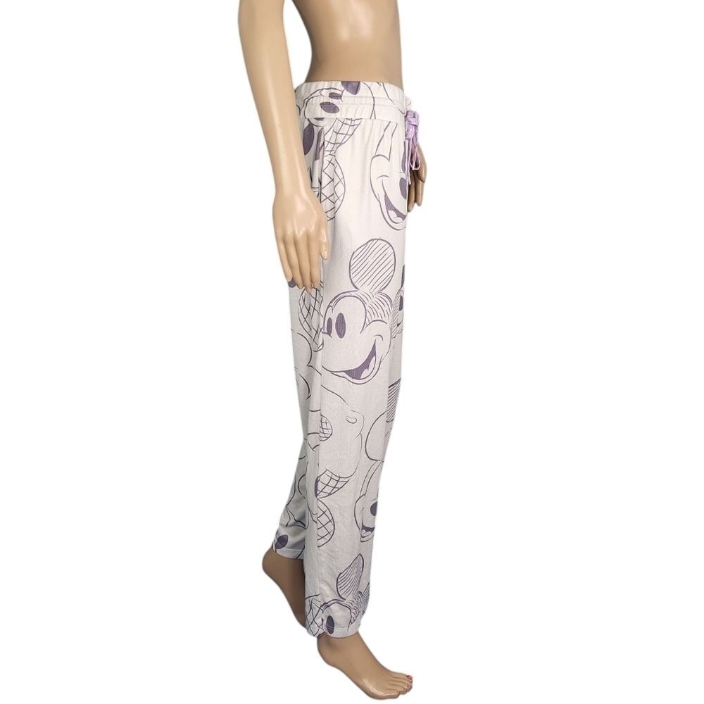 Mickey Mouse Face Women Purple White Sleep Pants - Picture 3 of 4